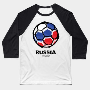 Russia Football Country Flag Baseball T-Shirt